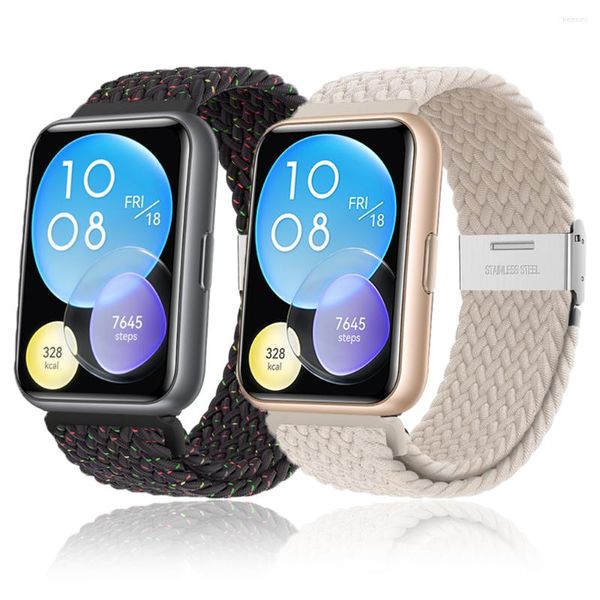 Cinturini per orologi Cinturino in nylon per HUAWEI Fit 2 Cinturino Cinturino Accessori Bracciale Correa Solo Loop intrecciato Fit2