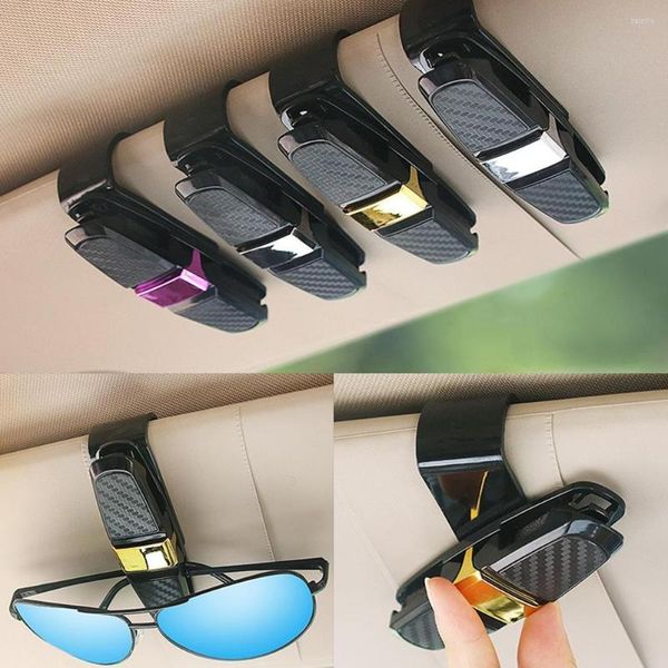 Accessori interni 1/2 pezzi Visiera per occhiali da sole per auto Custodia per occhiali da sole girevole per occhiali da vista Morsetto per patente di guida Titolare della carta