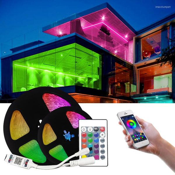 Strips 5 m 10 m 15 m 20 m LED-Streifenleuchten RGB wasserdicht /ohne Wasserfest Bluetooth Flexible Band Banddiodendekoration für Wandschlafzimmer