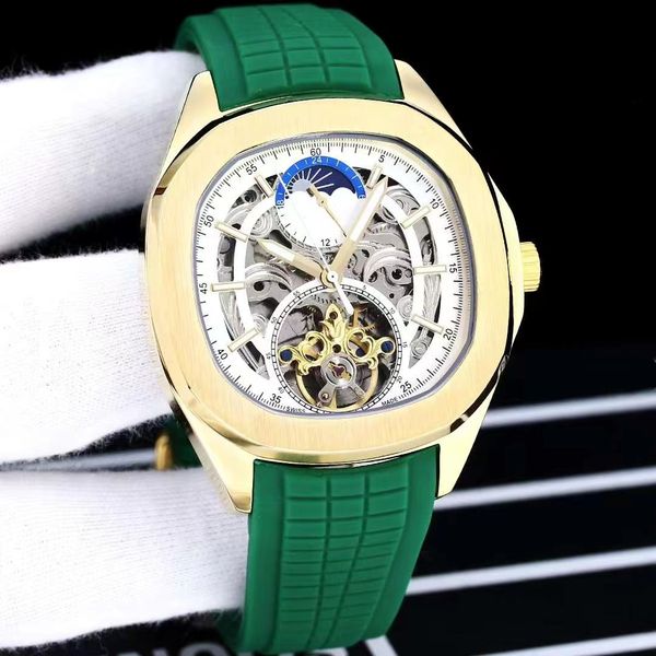 Relógio mecânico masculino 316 Caixa de aço Hollow Out Super Movimento Chinese Cadeia Automática Dial Ouro