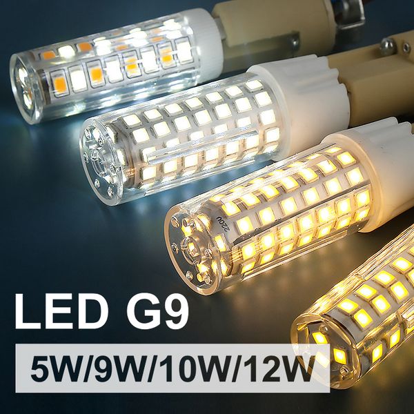 10 teile/los G9 LED Glühbirne 5 W 7 W 9 W 10 W 12 W AC220 110 V Silica gel Lampe Konstante Leistung Licht Beleuchtung SMD2835 3014