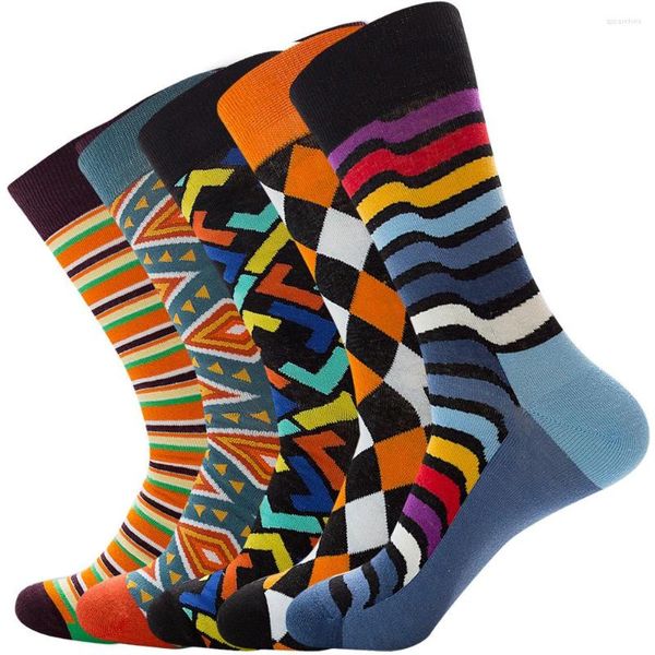 Herrensocken für Herren, gestreift, bunt, Skateboard, Baumwolle, Crew, Hip Hop, Streetwear, Happy Sock, Geschenke für lustige Markenqualität, Mode