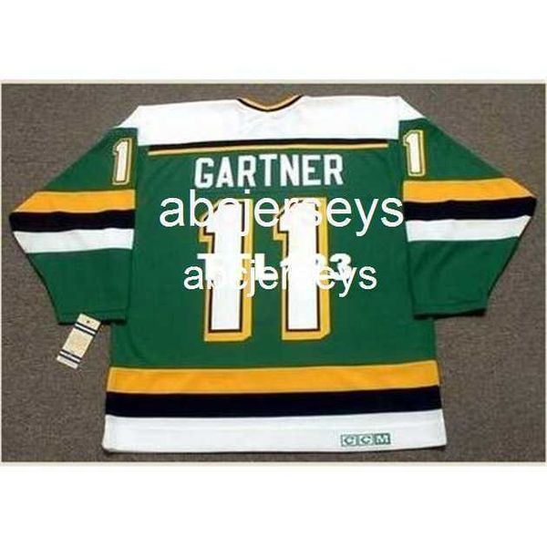 # 11 MIKE GARTNER Minnesota North Stars 1989 CCM Vintage Home Hockey Jersey Costure qualquer número de nome