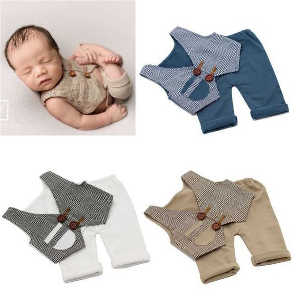 Vestidos de batismo fantasia de fotografia recém -nascida adereços de menino calças de menino roupas de bebê para fotos de fotos de fotos de fotos Bebe Gentleman Fort T2221014