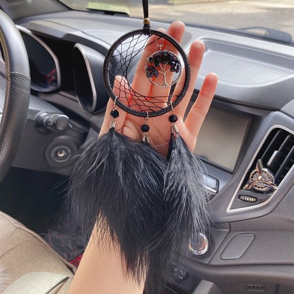 Acchiappasogni Oggetti decorativi Ciondolo per auto Decorazione interna con piume Decorazione da parete regalo per ragazza 1223412