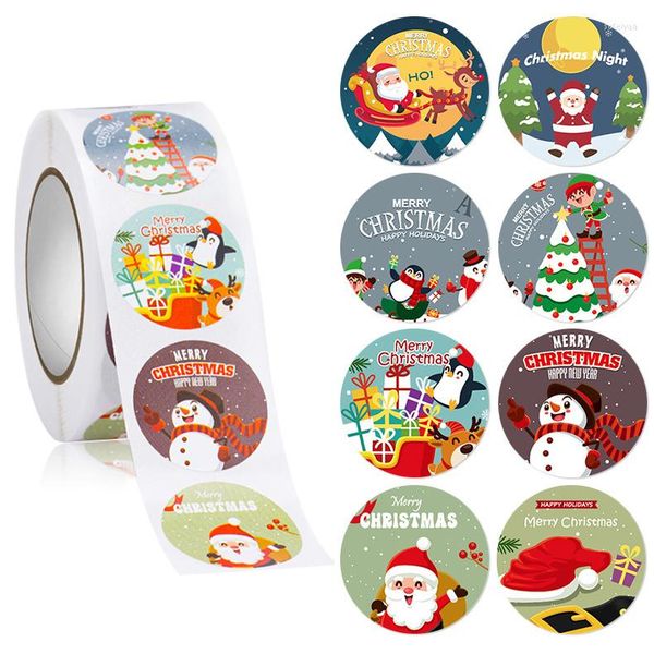 Hediye sargısı 500pcs/Roll Cadılar Bayramı Noel Kabak Ağacı Elk Dekor Etiketleri Mühür Çıkartmaları Diy Şeker Çantası Kutusu Kağıt Sticker