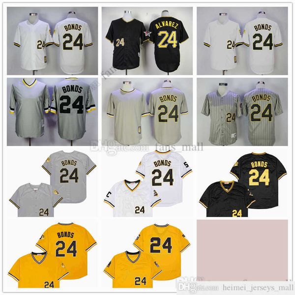 Film Mitchell ve Ness Beyzbol Forması Vintage 24 Barry Bonds Jersey 24 Pedro Alvarez 1990-1997 Dikişli Nefes Alabası Spor Satışı Yüksek Kalite