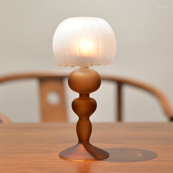Подсвечники лампа форма замороженное стеклянное держатель винтажный медузы свеча