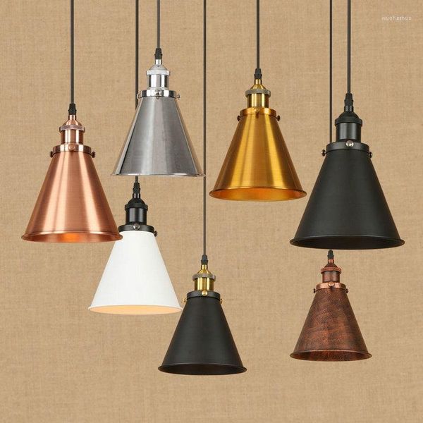 Lâmpadas pendentes Iwhd luminárias de ferro Luzes de iluminação industrial de estilo vintage E27 220V para decoração Lâmpada suspensa