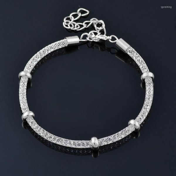 Pulseira de charme kioozol Cristal dentro de pulseiras de malha para mulheres meninas cor de ouro rosa cor de prata 2022 jóias de moda 026 ko1