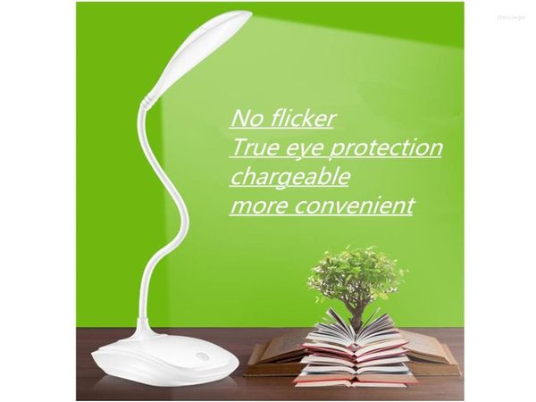 Lâmpadas de mesa Bedroom Read Proteção do olho LED Aprenda pequena lâmpada carregável de cabeceira USB de cabeceira de cabeceira de cabeceira de terceiro nível Touch Touch Dimming