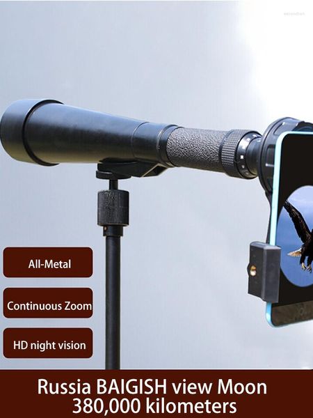 Teleskop 15-60x66 HD Zoom BAK4 PRISM Güçlü monoküler profesyonel gece görüşü avcılık spyglass su geçirmez uzun menzilli optik