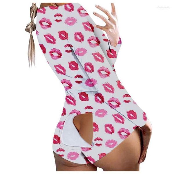 Женские комбинезоны женские ромперы Imcute Leopard Print Pajams Sleepwear Женщины Buflap Sexy Clubwear Mujer Lingerie Deep V-образное