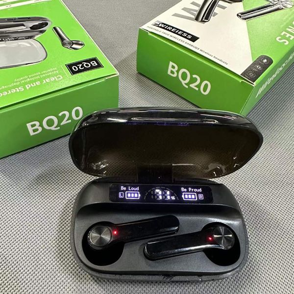 BQ20 Tws Auricolare Bluetooth 5.3 Cuffie Senza Fili Hifi Stereo Sport Auricolari Auricolare Udito Con Tipo C Power Bank