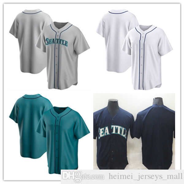 Maglie da baseball Ken Griffey Jr. 24 Jesrey Seattle Bianco Navy Grigio Verde Crema Colore Button Up Uomo Taglia S-XXXL Cucito Mix And Match Tutto