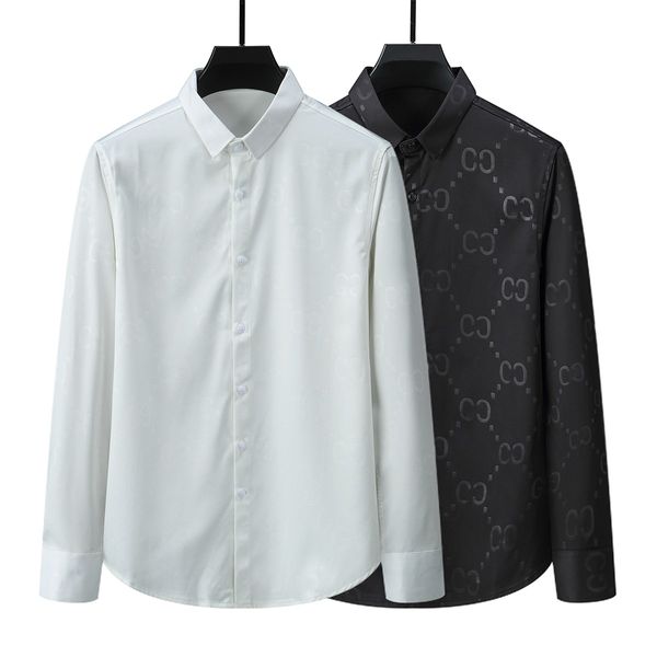 Erkekler Tişörtler Tasarımcı Erkekler Resmi İş Gömlekleri Moda Sıradan Gömlek Uzun Kollu M-3XL11