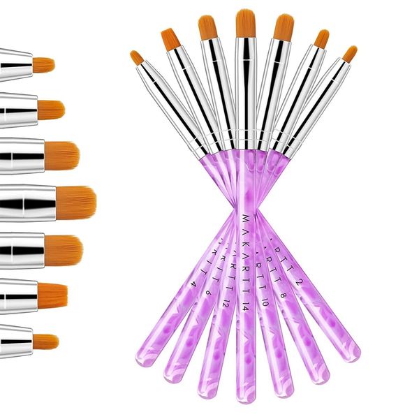 Инструменты макияжа Makartt 7pcs Многофункциональный набор кисти для ногтей для ультрафиолетового геля для растягивания.