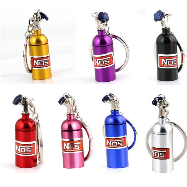 Gaszylinder Schlüsselanhänger NOS Turbo Stickstoffflasche Metall Schlüsselanhänger Schlüsselanhänger Halter Auto Schmuck für Frauen Männer Einzigartiges Mini-Geschenk