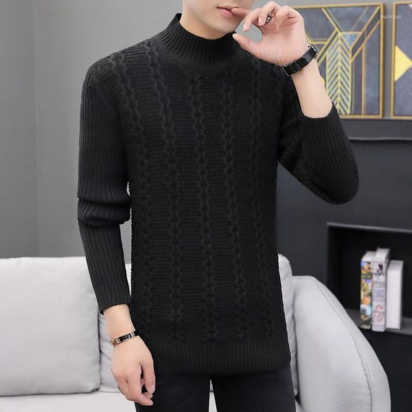Men's Sweaters Mens Turtleneck Coats Pullovers Black Gray Long Sleeve Spring And Autumn Daily Casual Sweater