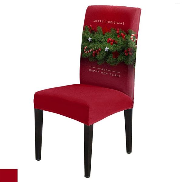 Stuhlhussen, Weihnachtsbaum-Kiefernnadeln, Süßigkeiten-Schleifenbezug, Esszimmer-Spandex-Stretch-Sitz, Heimbüro-Dekoration, Schreibtisch-Set