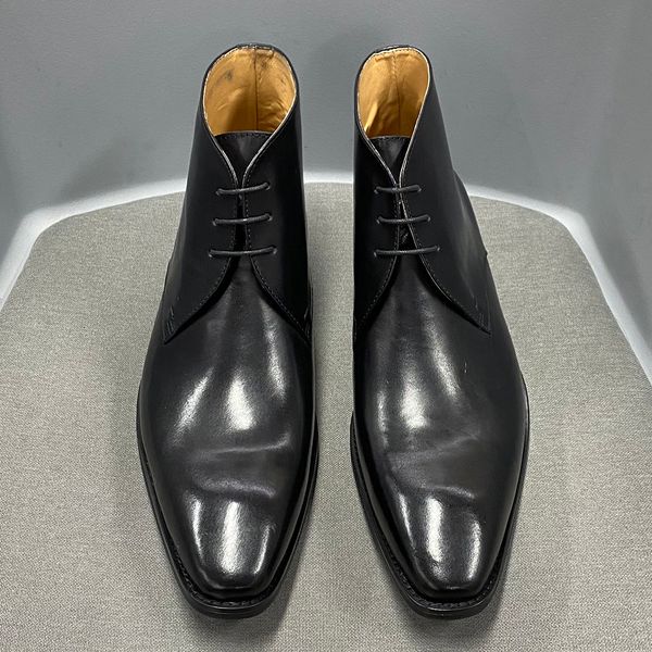 Scarpe eleganti Comodi stivaletti da uomo in vera pelle Scarpe derby stringate fatte a mano Stivale formale di alta qualità per uomo Scarpa classica