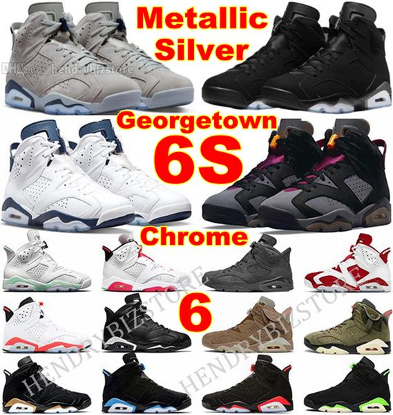 6s Chrome Basketball Shoes Metallic Silver Georgetown Mens Red Oreo Gatorade Mint Mint Green Green Fierce Sneakers Washed Denim Midnight Navy Bordeaux Trainers