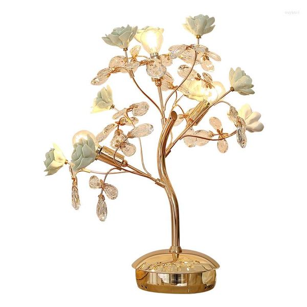 Tischlampen LED Weihnachtsbaum Lampe Schlafzimmer Keramik Licht Studie Kristall Schreibtisch Bar G4 Stehende Hochzeitsdekoration