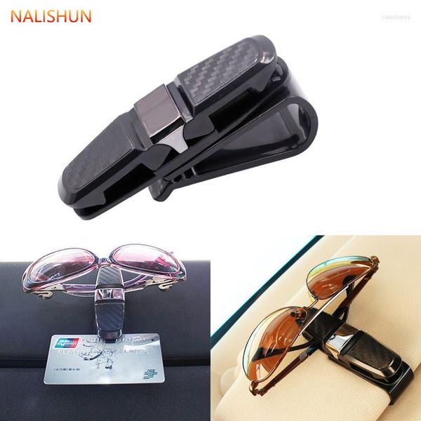 Accessori interni NALISHUN Portaocchiali per auto Portabiglietti portatile Morsetto parasole Occhiali da sole Clip Custodia per occhiali in ABS Auto