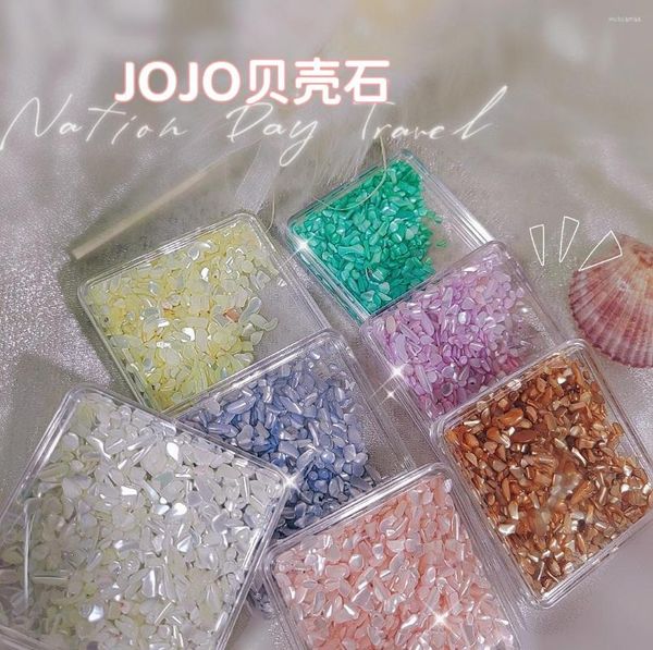 Glitter da unha Aurora iridescência shell natural charme sosselas de abalone fragmentos de arte decoração de decoração de jóias de manicure diy