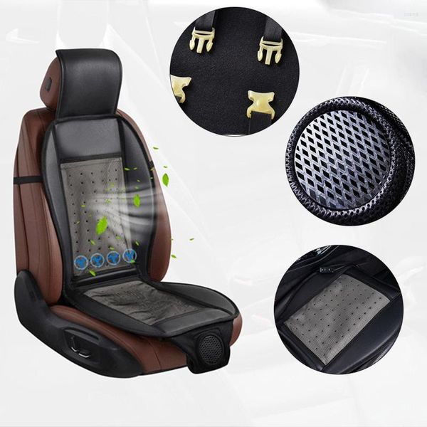 Capas de assento de carro Almofada de resfriamento de 12V de verão com ar condicionado a ar condicionado de ventilador Auto ajustável temperatura confortável