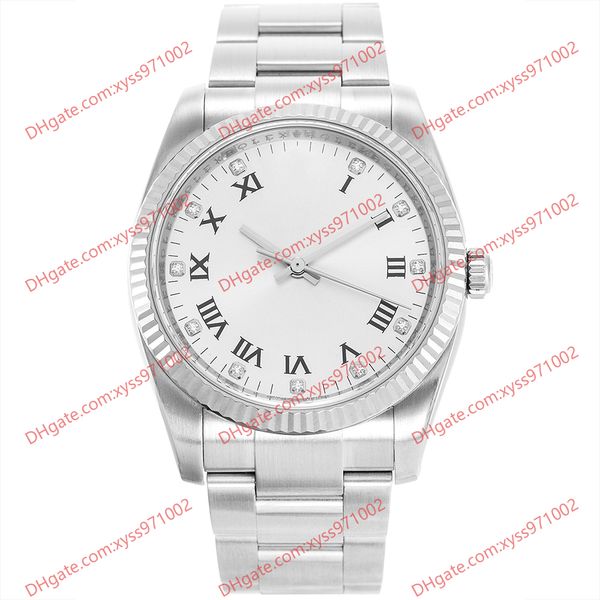 Luxo de alta qualidade, relógio neutro 2813 Automático 114234 Relógios 36mm Diamante romano Dial