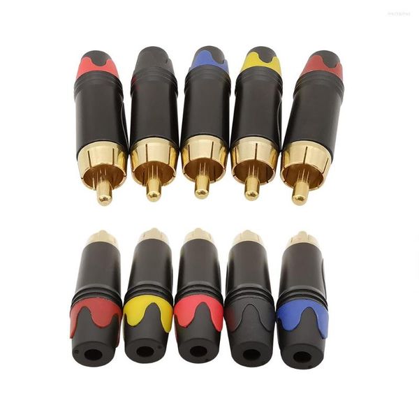 Освещение аксессуаров 100 шт. Согласится косичка RCA Connector Золото.