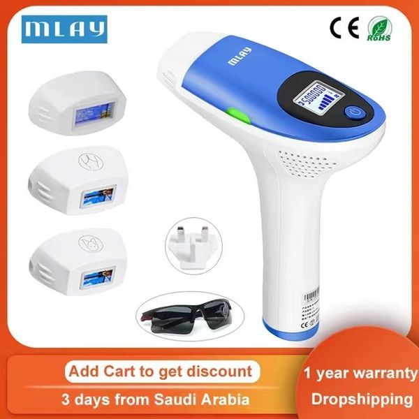 Mlay T3 Laser Hair Device Device IPL Laser Epilator с 500000 выстрелов на дом Использование бикини с депилядором для женщин лазерных волос