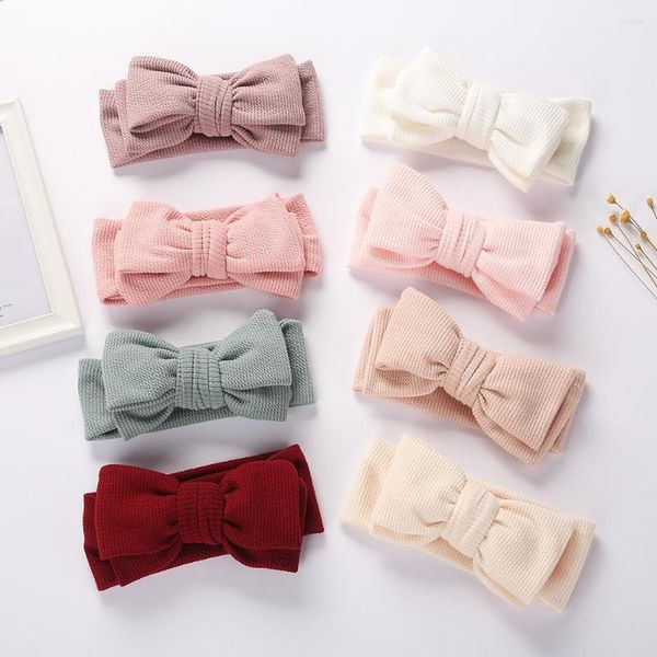 Аксессуары для волос Baby Bows Bows для девочек с повязкой на голову Topknot Ribbed Turban Double Layer Bandanas Highten Strip Headwraps малыш