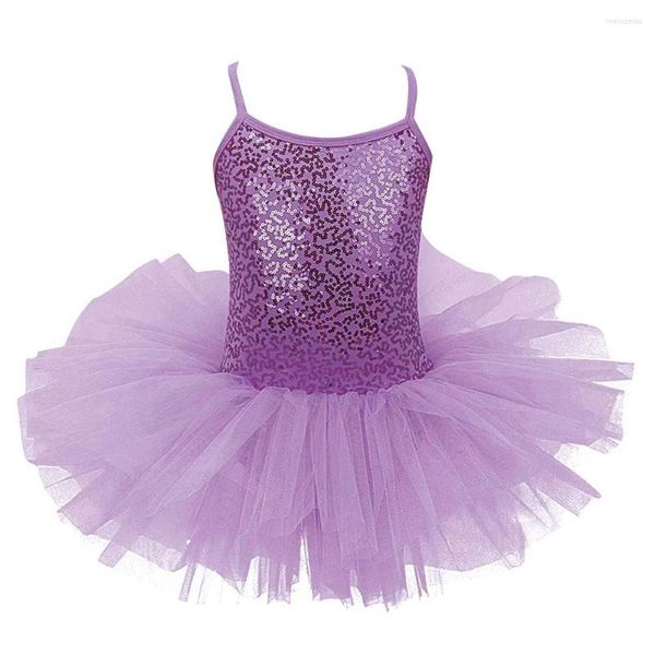 Abiti da ragazza Bambini Ragazze Tutu di balletto professionale Abito con paillettes Senza maniche Ginnastica Allenamento Body Danza Ballerina Costumi Abbigliamento da ballo