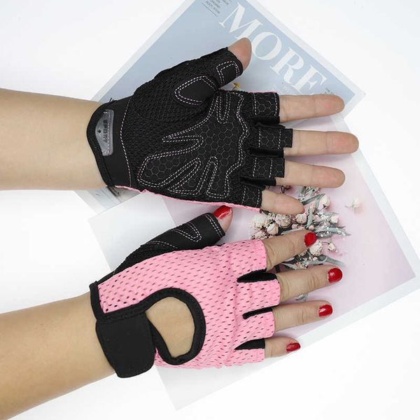 Radfahren Handschuhe Half-Finger Mesh Breathab Fitness Frühling Sommer Frauen Sonnenschutz Abgrifffeste Männer Dünne Outdoor Sport L221024