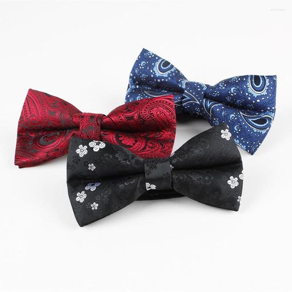 Fliegen 2022 männer Krawatte Cashew Blume Polyester Kleid Bowtie Männer Smoking Bräutigam Hochzeit Bowknot Krawatte Individuelles Logo