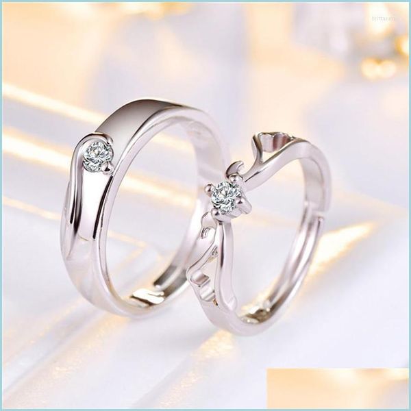 Обручальные кольца обручальные кольца из нержавеющей стали Обещание Round Diamond женить