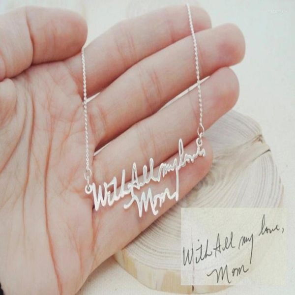 Ketten Individuelle Handschrift-Halskette aus 925er-Sterlingsilber. Personalisierter Schmuck zum Gedenken, bedeutungsvolles Geschenk