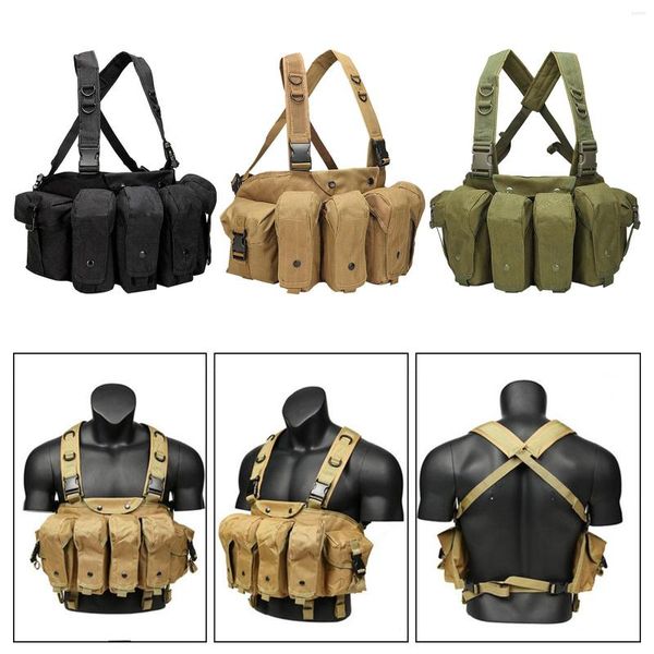 Giacche da caccia CS Set petto modulare MOLLE Imbracatura regolabile Rig Gilet tattico Escursionismo Campeggio Gioco di combattimento Abbigliamento da giungla