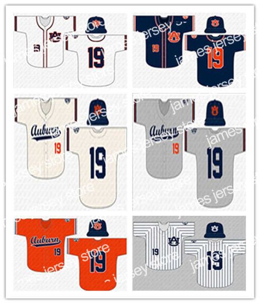 O beisebol universitário usa a camisa de beisebol da NCAA AU personalizada Trace Bright Brooks Fuller Cam Hill Garrett Farquhar Cole Foster Steven Williams Tyler Miller Ryan