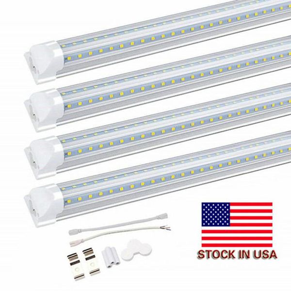 8ft T8 Led Tubes Light 4ft 5ft 6ft 120W LED a forma di V Cooler Door Tubes Lighting Freezer Apparecchio per luci da negozio a 3 file