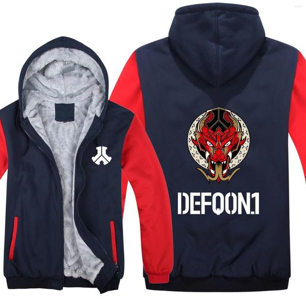 Hoodies masculinos 2022 DEFQON 1 MENS zíper com zíper lã de lã espete o moletom de moletom