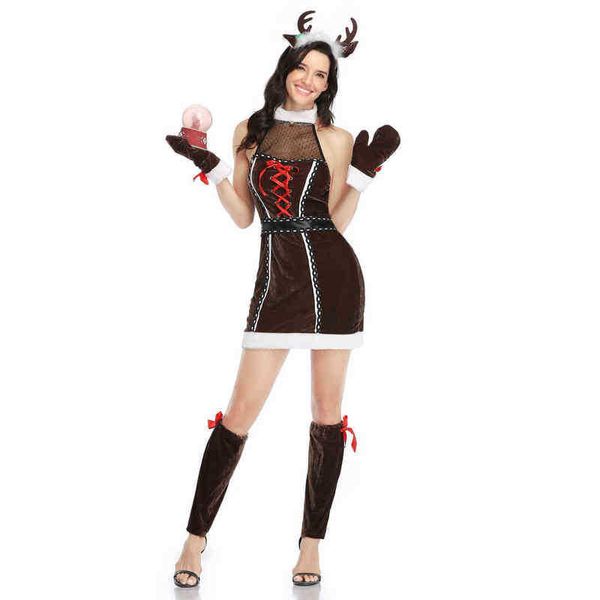 Stage Wear Velluto sottile da donna adulta Sexy Natale Arriva Babbo Natale Vieni Natale Sexy Abito da Babbo Natale Cosplay T220901