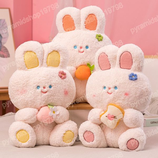 45 cm Kawaii Kaninchen mit Karotte Plüschtier Puppe Weicher Hase Kuscheltiere Geschenk für Mädchen Jungen Kinder Freundinnen Geschenk