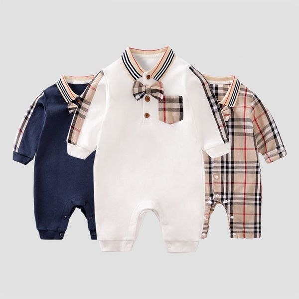 Kinder Designer Säuglingsspielanzug Kleidung Baby Strampler Kleidung Baumwolle Krawatte Herbst Overalls