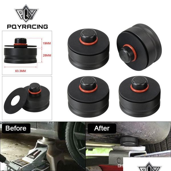 Altri strumenti per veicoli Adattatore per punto di sollevamento Adattatore per jack Strumento Attrezzatura per sollevamento del telaio Accessori per lo styling dell'auto per Tesla Model 3 Gomma Pqy-L Dhjoc