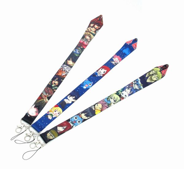 Japanische Anime Fairy Tail Handygurte Lanyard für Schlüsselanhänger Ausweishülle Pass Mobile Ausweishalter Schlüsselanhänger Halsgurte Zubehör