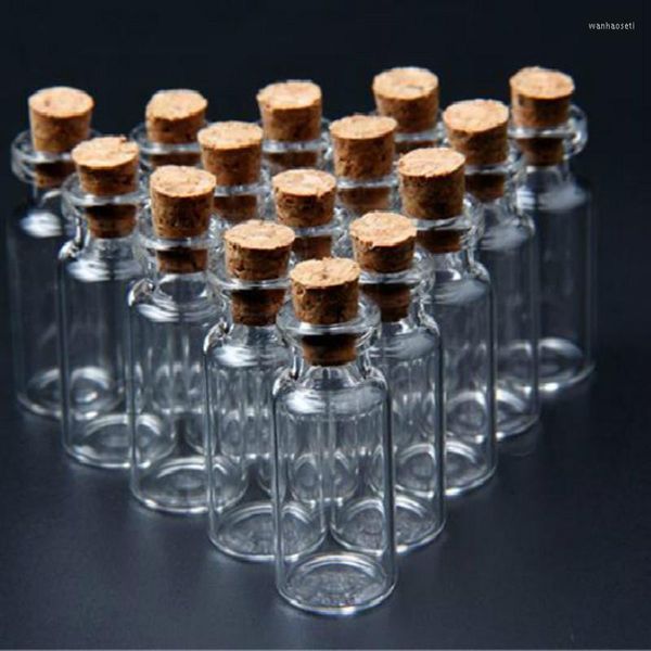 Bottiglie di stoccaggio 20 Pz/pacco 0,5-5 ML Multi Formato Piccolo Piccolo Fiale di Vetro Trasparente In Sughero Per La Decorazione di Festa di Nozze