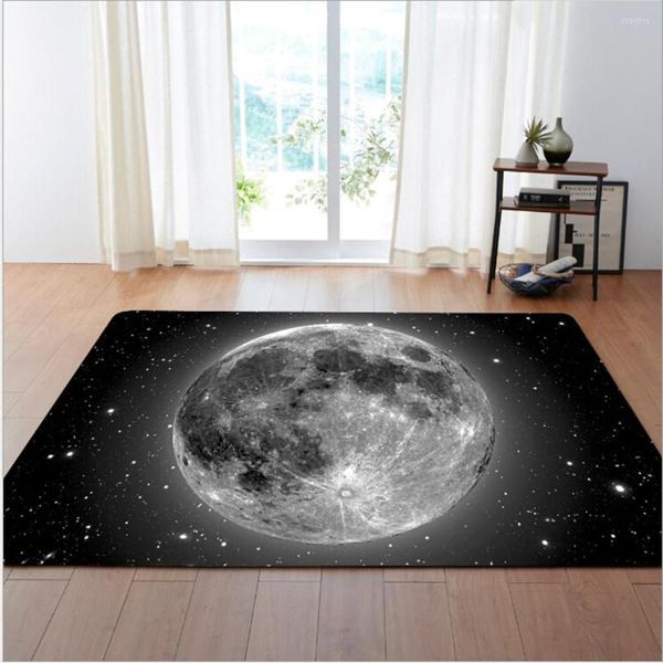 Tapetes 3D Printen Earth Planet Soft for Living Room Non Slip Rugs Decoração de casa Ranta infantil tocam tapete de tapete rastejante